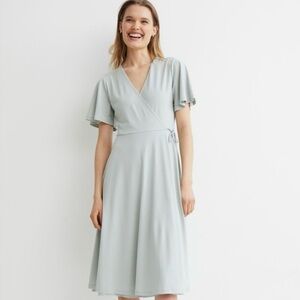 H&M Women’s Blue Faux Wrap Dress, Size Large